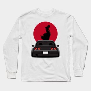 Nissan Skyline R32 Samurai on red moon Long Sleeve T-Shirt